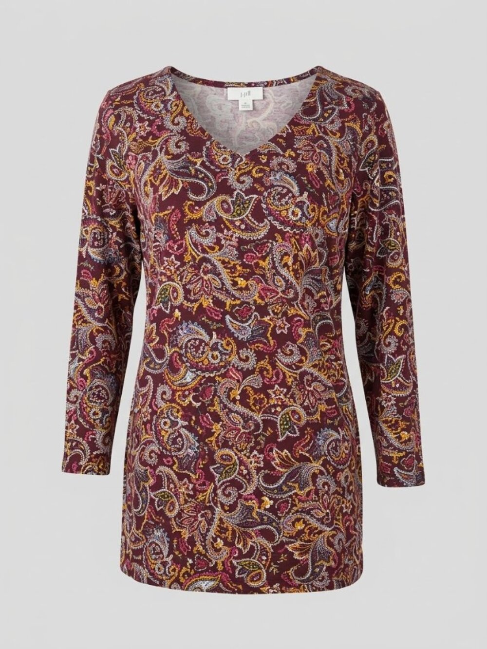 J. Jill 3/4 Sleeve Paisley Tunic Size Large